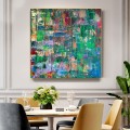 Abstract Colorful green wall art texture